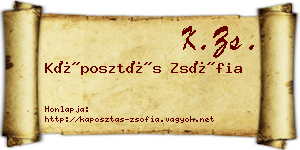 Káposztás Zsófia névjegykártya